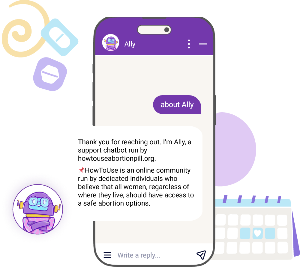 Ally, a support chatbot by howtouseabortionpill.org, offers global resources for safe abortion options.