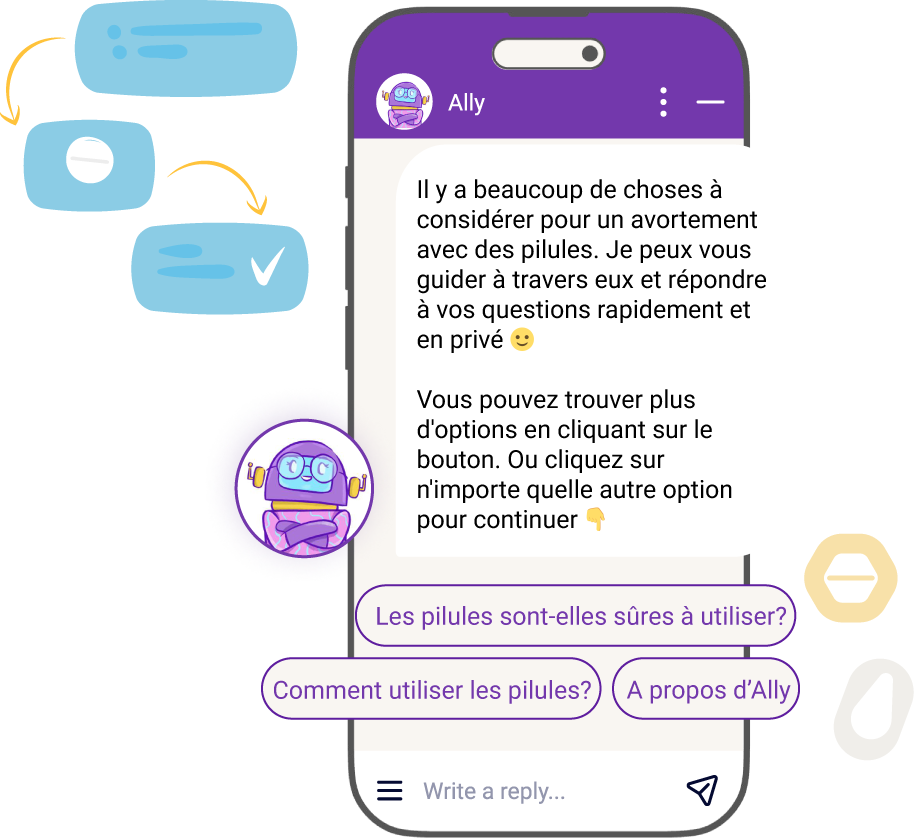 Ally fournit des informations sur la pilule abortive, répondant aux questions sur la sécurité et l'utilisation.